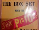 NEVER MIND THE BOX SET HERE'S THE SEX PISTOLS BELSEN DEMO BLUE VINYL 7