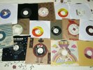 Box of 45 Vinyl 45s-Beatles;Promos;James Brown;DooWop;Disco;Etc