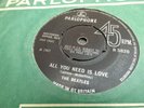 THE BEATLES: ALL YOU NEED IS LOVE: UK 1st PRESS 45: NO TV CREDIT: R5620: VG+