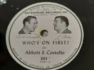 Abbott & Costello Who's On First Enterprise 501 Early 1950s? V+ (VJM)