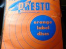 VINTAGE RECORDS LP BLANK ACETATE PRESTO ORANGE LABEL MINT