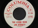 JIM BURGETT: The Living Dead / Let's Investigate 45 (dj, flip is VG-, spooky po