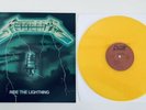 Metallica Ride The Lightning Yellow coloured vinyl LP record,bernett Green Cover