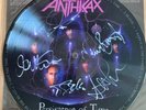 ANTHRAX -PERSISTENCE OF TIME -LP  PICTURE DISC 1990 SIGNED BY BAND