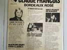 45T UK BORDEAUX ROSE AVEC POCHETTE PHOTO CLAUDE FRANCOIS