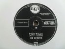 JIM REEVES: FOUR WALLS 1957 RCA 78RPM VG(+) VERY RARE AND HARD TO FIND