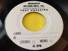 Rare Police Test Pressing 45 : King Of Pain   Monarch Record MFG. Co.