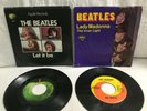 THE BEATLES - 45's w/ PS's - Let It Be (Apple) & Lady Madonna (Capitol) vinyl