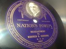 WARREN G. HARDING 78 RPM 1920 ORIGINAL