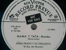 MAMBO 78 RPM, PEREZ PRADO, MAMA Y TATA MAMBO / JICOTEA MAMBO