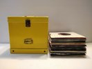 Vtg 45's Vinyl Records Carrying Case & 45 Rock Country Pop Disco 60's 70's Lot