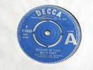 BILLY FURY 'BECAUSE OF LOVE / I'M RUNNIN' AROUND' DEMO 45 UK DECCA 1962 PROMO