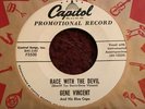 45 RPM  Gene Vincent CAPITOL DJ 3530 Race With The Devil / Gonna Back Up VG+