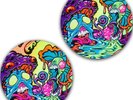 Set of 2 Mushroom Acid Trip #2 Slipmat Turntable 12