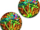 Set of 2 Mushroom Acid Trip #3 Slipmat Turntable 12