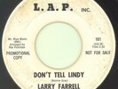 LARRY FARRELL “Don’t Tell Lindy” L.A.P***