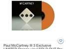 Paul McCartney III 3 Exclusive LIMITED Orange vinyl SOLD OUT Pre Order18/12/20