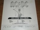 AC/DC Flick Of The Switch PROMO Label LP Vinyl Record Album Embossed Cover