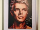 David Bowie SIGNED Blue Jean 8x10 Promo photo FRAMED with Pass and COA