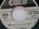 45 RPM DOO WOP, THE CRESTS, GEE / STEP BY STEP