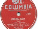 FRANKIE YANKOVIC Christmas 78 RPM Record. Christmas Polka