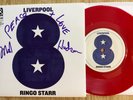 BEATLES Ringo Starr Signed Liverpool 8 UK Red Vinyl 45 Near Mint