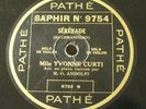 Yvonne Curti Violin Rachmaninoff Sérénade Vertical Cut 78RPM Pathé 9754
