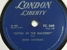 1957 EDDIE COCHRAN ON 78 RPM LONDON LIBERTY CANADA 369 SITTING IN THE BALCONY VG