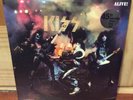 KISS ALIVE COLORED VINYL 45TH ANIVERSARY 2X LP IN HAND CLEAR WHITE RED YELLOW