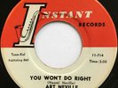 ART NEVILLE You Won't Do Right/Skeet Scat NEW ORLEANS MOD R&B SOUL 45 NM hear