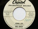 GENE VINCENT Rockabilly PROMO 45rpm Woman Love b/w Be-Bop-A-Lula HEAR