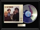 U2 OCTOBER RARE FRAMED ALBUM WHITE GOLD SILVER PLATINUM TONE RECORD LP RARE