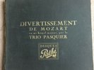 5 x 78 set EX PASQUIER TRIO Mozart Divertissement PATHE PAT 38-42 French press