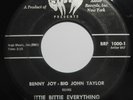 BENNY JOY Ittie Bittie Everything/ Money Money 45 Rockabilly Popcorn Instro HEAR
