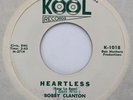 Bobby Clanton & The Citations 45 RPM Record Heartless Sincerely Kool Records VG+