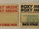 ROXY MUSIC BRYAN FERRY - 1973 BACKSTAGE PASSES ORIG STRANDED TOUR UK GLAM ROCK