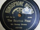 Sammy Shields 78rpm Disc Celtic  Hamilton Accies 1910/11 Scottish Cup Final Rare