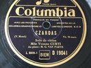 78 RPM YVONNE CURTI - Solo de violon - Czardas/ Madrigale - COLUMBIA D 19041