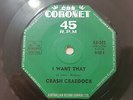 I WANT THAT // CRASH CRADDOCK RARE OZ PRESS US ROCKER CORONET 1959