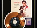 ELVIS PRESLEY TEDDY BEAR 45 RPM GOLD METALIZED RECORD RARE NON RIAA FRAMED