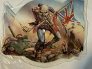 IRON MAIDEN The Trooper  RARE Shaped Picture Disc Vinyl + Button  FREE SHIP