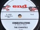 Chantels 1958 GIRL GROUP DOO WOP 78 Congratulations / If You Try END 1030 MINT-