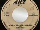 Rockabilly Popcorn PROMO  45 Randy Luck I Was A Teen-Age Cave Man on Art HEAR