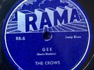 The Crows 1953 DOO WOP 78 Gee / I Love You So  RAMA Label MINT-