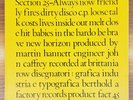 SECTION 25 Always Now LP 1981 Factory fact 45 / UK Matchbook Sleeve POST-PUNK
