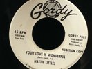 Hattie Littles-Your Love Is Wonderful/Here You Come-Gordy 7007-WLP PROMO GREAT