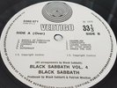 Black Sabbath Vol.4 1972 UK LP VERTIGO SWIRL 1st EX 1Y 1 2Y 1 **STUNNING **