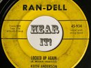 Starday Custom Pressing Hillbilly 45 KEITH ANDERSON Locked Up RAN-DELL MP3 rare