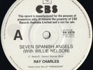 Ray Charles Rare OZ Promo 45 Seven Spanish angels EX ’84 CBS Willie Nelson