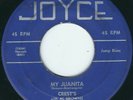Crests - Joyce 103 – My Juanita/Sweetest One - Johnny Maestro Doo Wop 45 RPM
